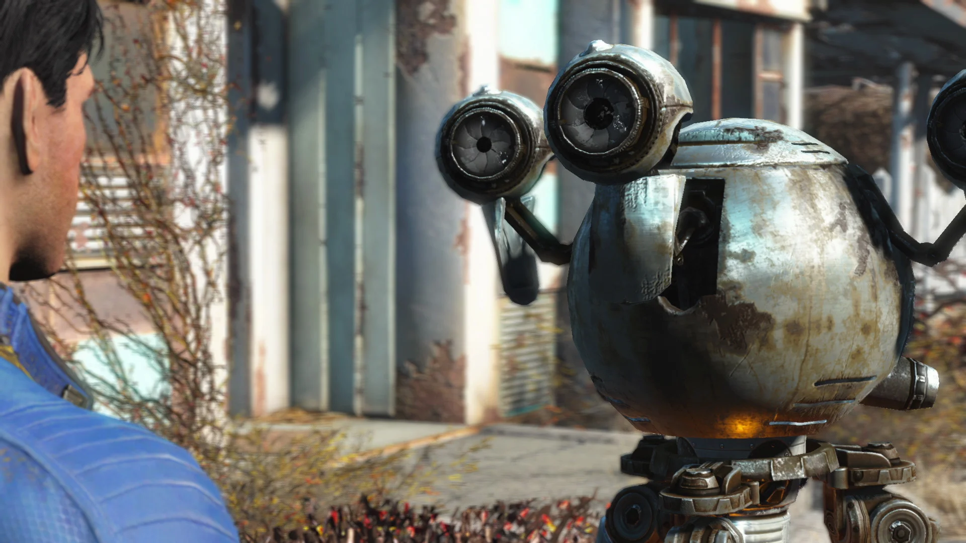 RPG Robots, represented by Fallout 4's dingy, spherical robot with camera-like eyes protruding from its body.