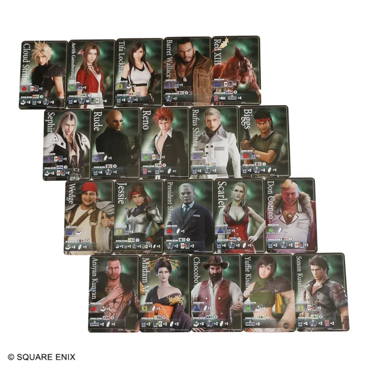 A collection of character cards