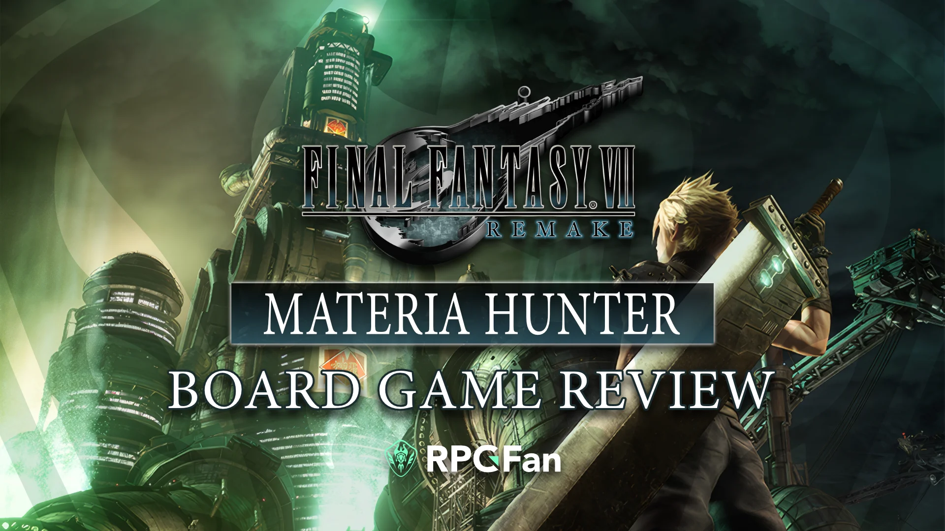 Final Fantasy VII Remake Materia Hunter Board Game Review with Cloud at the Shinra Building