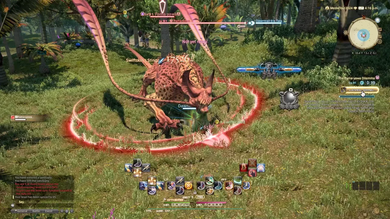 A screenshot of a battle with Viper in Final Fantasy XIV