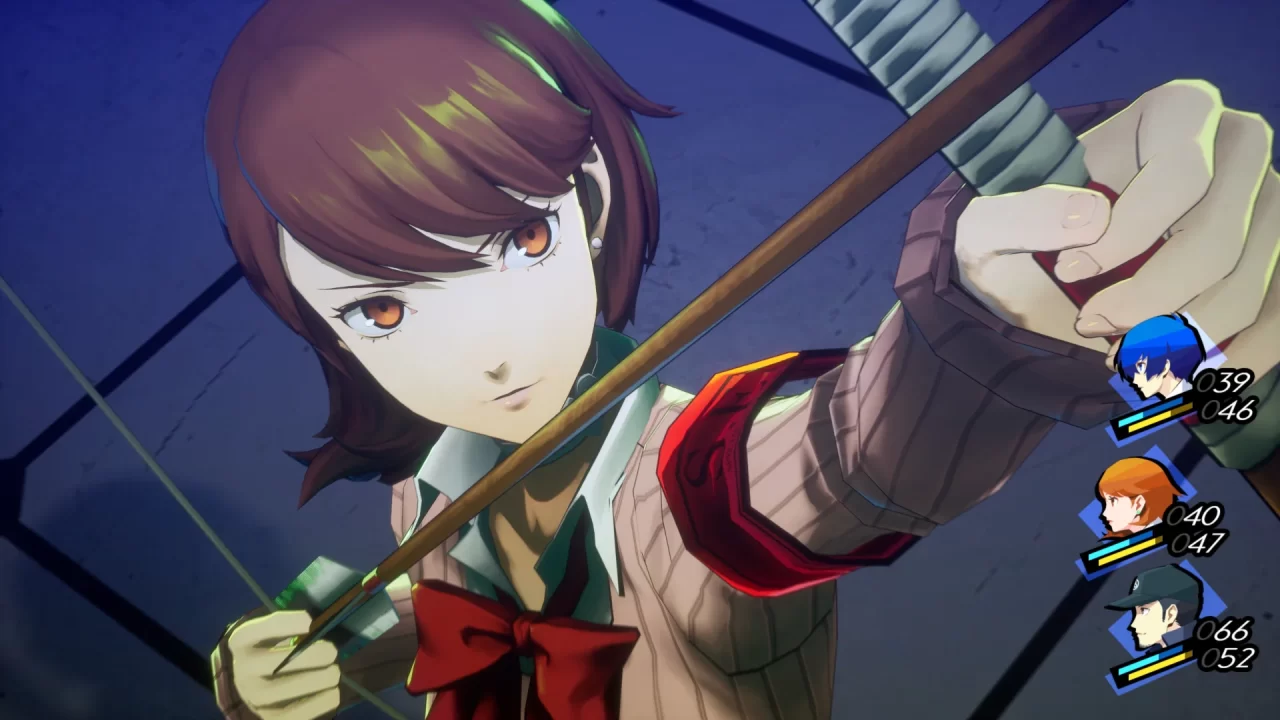 Persona 3 Reload Screenshot of Yukari with a bow