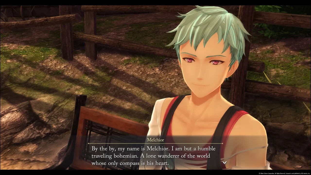 Melchior introduces himself in The Legend of Heroes: Trails through Daybreak.